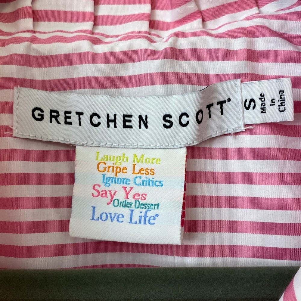NWT, Gretchen Scott, Hope Dress Pink White Stripe Ruffle Collar Sleeveless Small - Picture 7 of 14